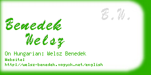 benedek welsz business card